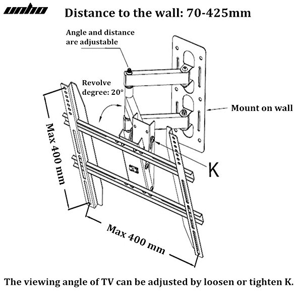 587x587 Unho Tv Wall Mount Bracket For Most Of 22 50 Inch Led