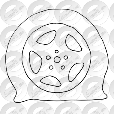 380x380 Flat Tire Outline For Classroom Therapy Use