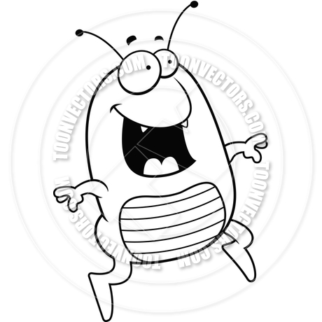 460x460 Cartoon Flea Jumping (Black And White Line Art) By Cory Thoman
