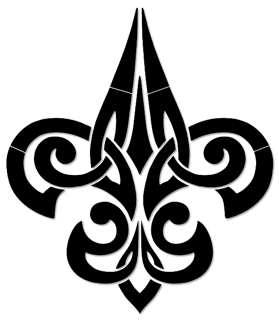 561x650 Tribal Fleur De Lis Black Nexus Pool Mosaic