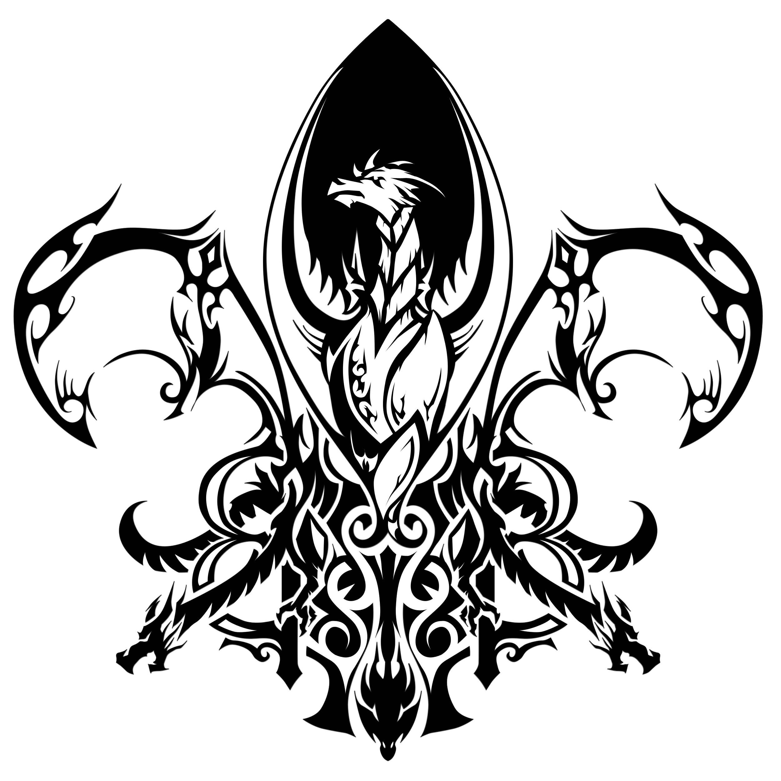 2500x2500 Cool Fleur De Lis Tribal Tattoo Design