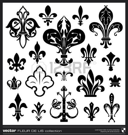 426x450 Drawing Of Fleur De Lis Design Motif, A Stylized Lily Or Iris