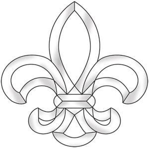 300x298 Ec619 Exquisite Bevel Cluster Fleur De' Lis