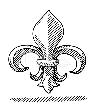 376x439 Fleur De Lys Symbol Drawing Stock Vector