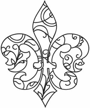 300x360 Fleur De Lis Swirls Design (Uth1606)