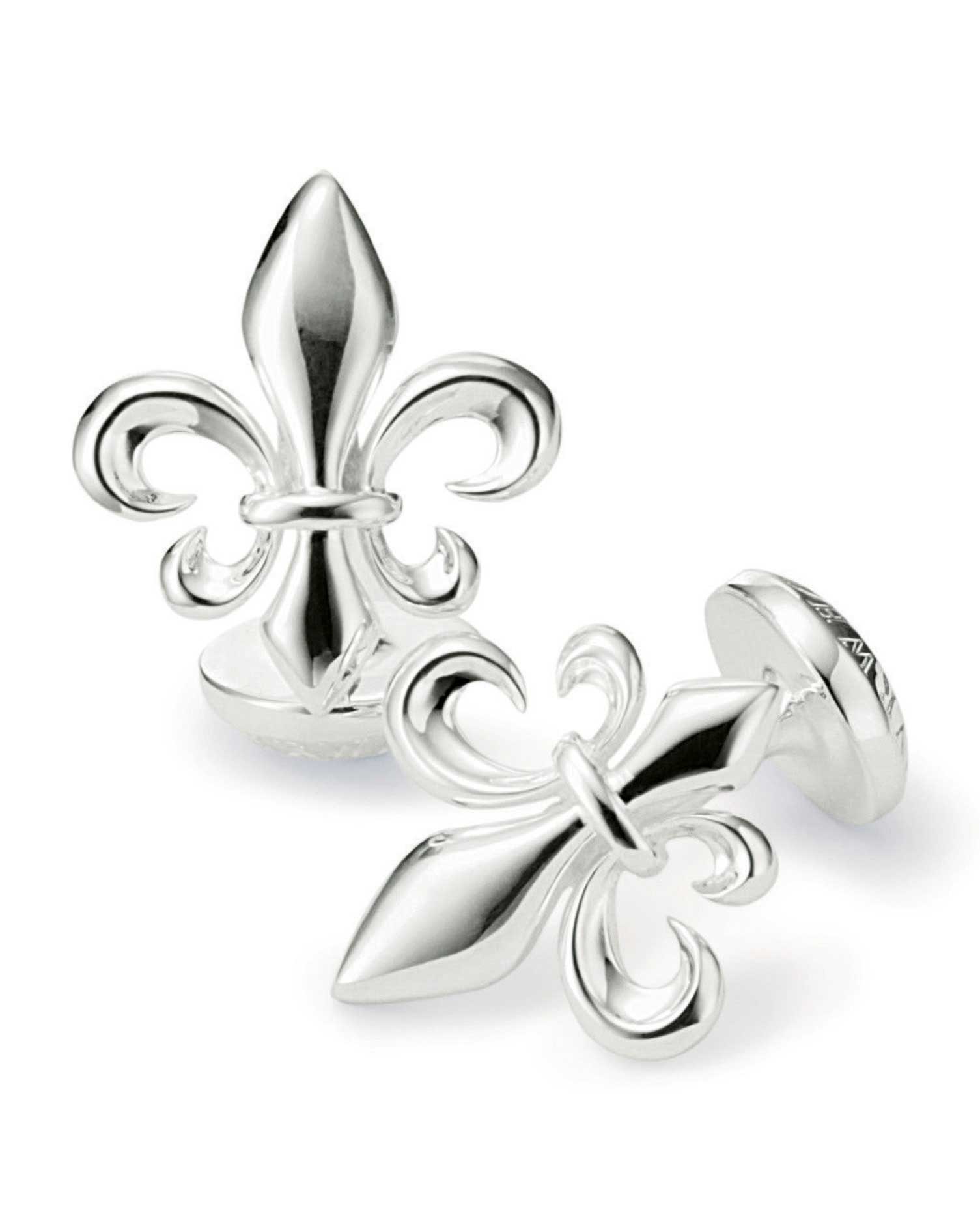 1505x1890 Fleur De Lys Silver Plated Cufflinks Charles Tyrwhitt