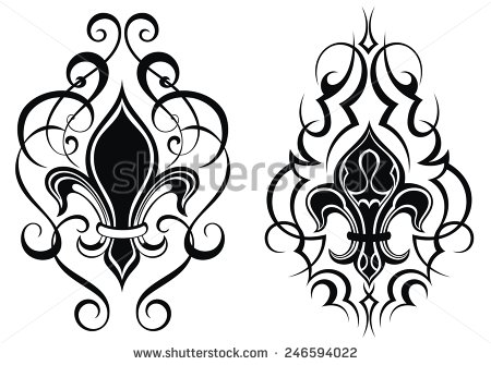 450x335 Black Royal Fleur De Lis Flowers.tattoo