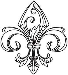 236x262 Vintage Embroidery Transfers, Fleur De Lis