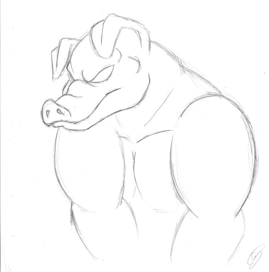 890x898 Pig Man Flex By Vampireselene13