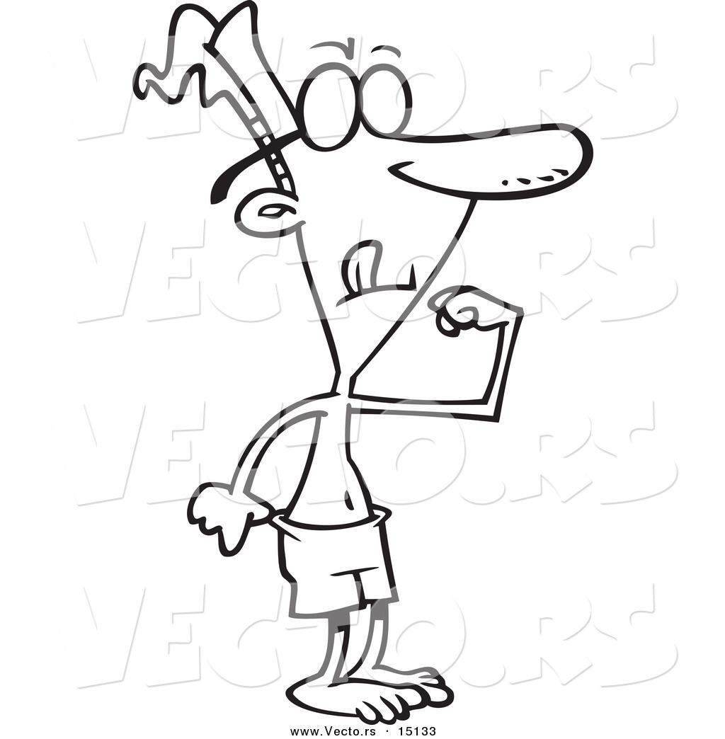 1024x1044 Vector Of A Cartoon Skinny Man Trying To Flex Coloring Page