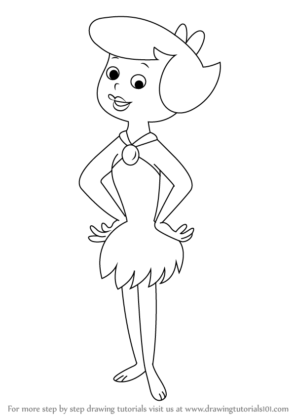 598x844 Learn How To Draw Betty Rubble From The Flintstones (The