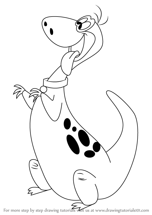 595x844 Learn How To Draw Dino From The Flintstones (The Flintstones) Step