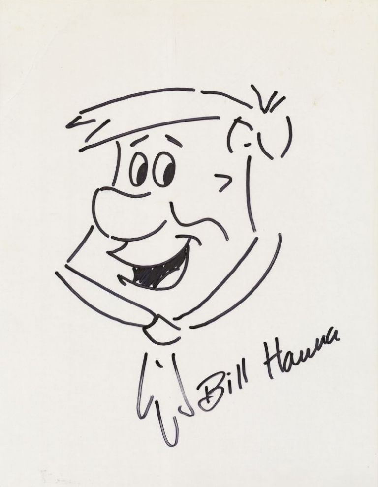 768x990 William Hanna, Bill Original Signed Drawing Of Fred Flintstone