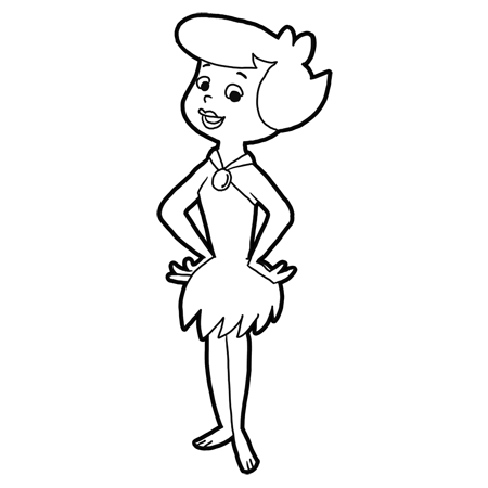 450x450 How To Draw Betty Rubble From The Flinstones With Easy Step By