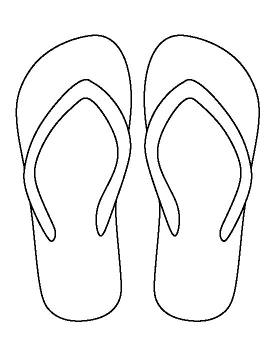 550x712 Flip Flop Pattern. Use The Printable Outline For Crafts, Creating
