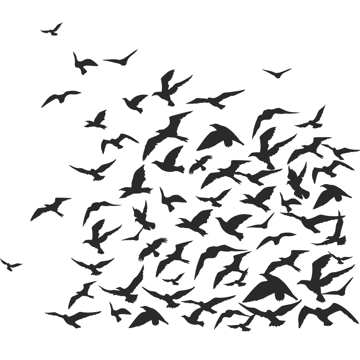 1200x1200 Flock Of Birds Animals Wall Art Decal Wall Stickers Transfers