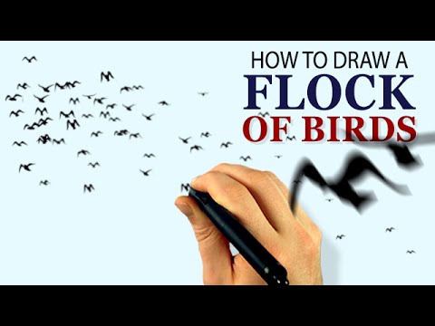 480x360 How To Draw A Flock Of Birds (Corel Painter 2015 Tutorial) [Draw