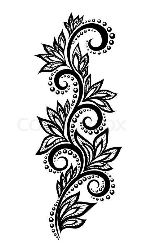 474x800 Isolated Floral Design Element With The Effect Of Lace Eyelets