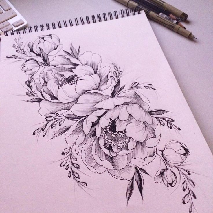 736x736 Image Result For Floral Sketch Tattoo Like ^ ^