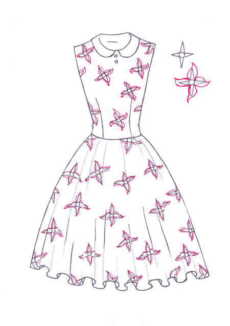 450x637 How To Draw Floral Print I Draw Fashion