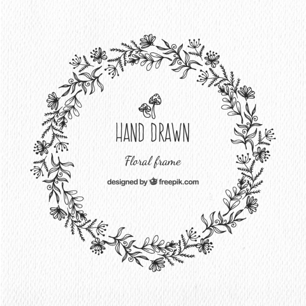 626x626 Hand Drawn Floral Wreath In Vintage Style Vector Free Download