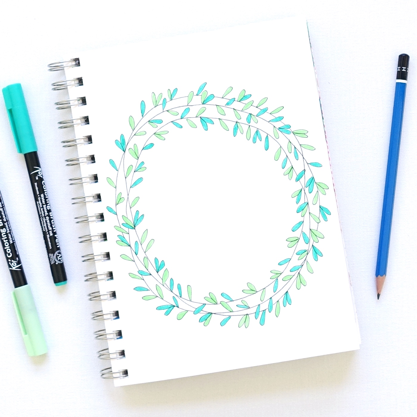 1400x1400 How To Draw A Floral Wreath