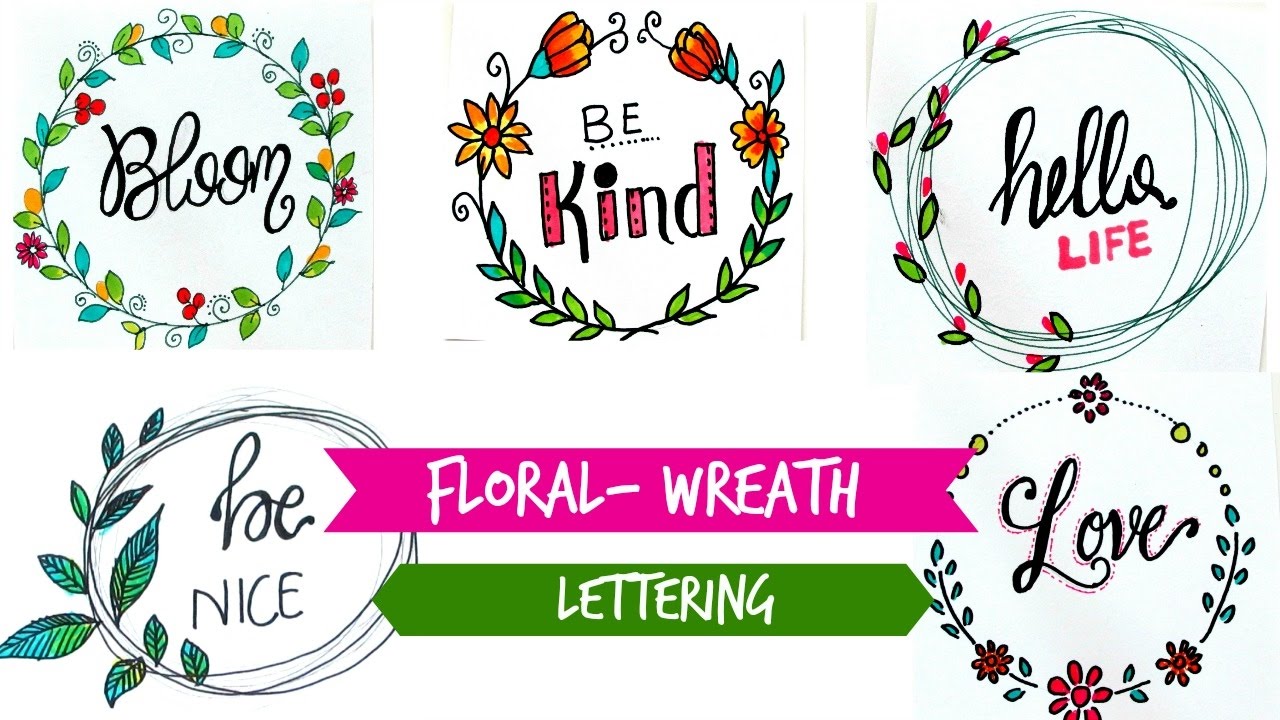 1280x720 Draw Floral Wreath + Lettering