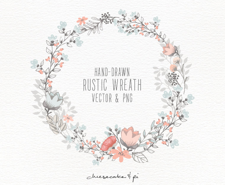 760x627 Floral Wreath Hand Drawn Floral Wreath Clipart Wedding