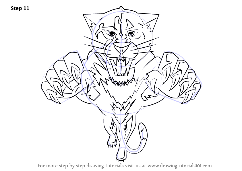 843x596 Learn How To Draw Florida Panthers Logo (Nhl) Step By Step