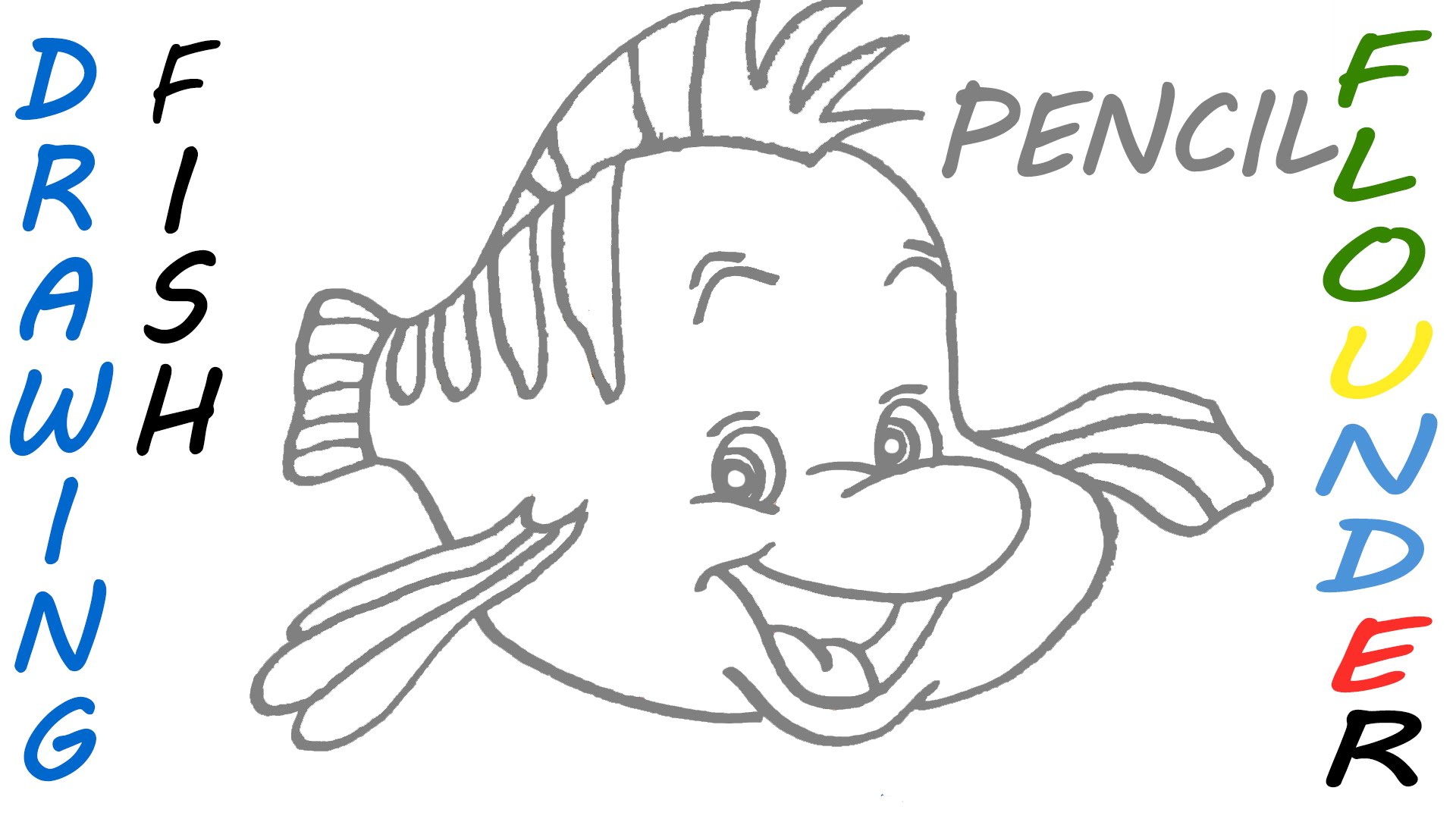 1920x1080 How To Draw Flounder From The Little Mermaid Step By Step Easy