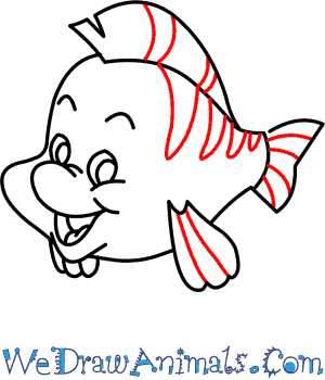 300x350 How To Draw Flounder From The Little Mermaid