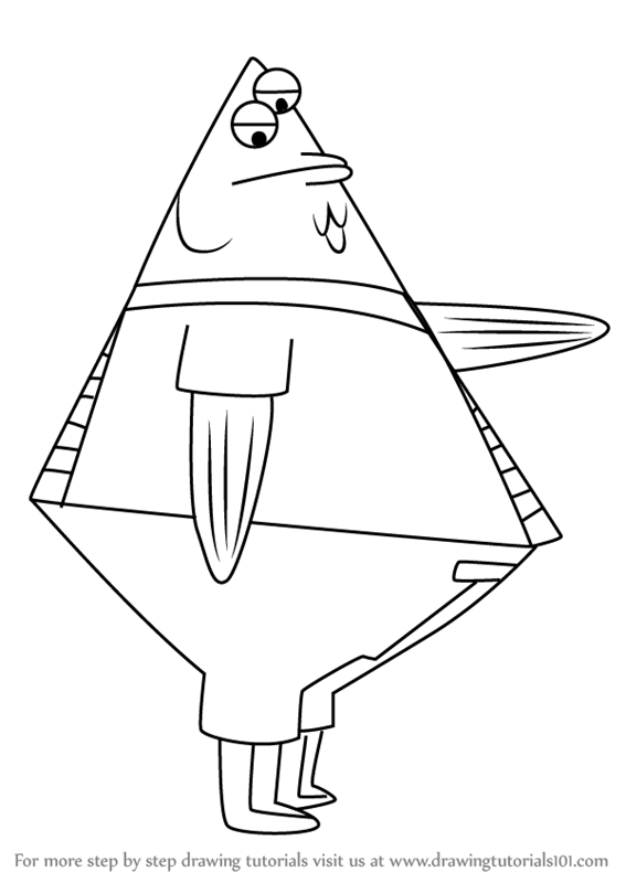 567x800 Learn How To Draw Flatts The Flounder From Spongebob Squarepants