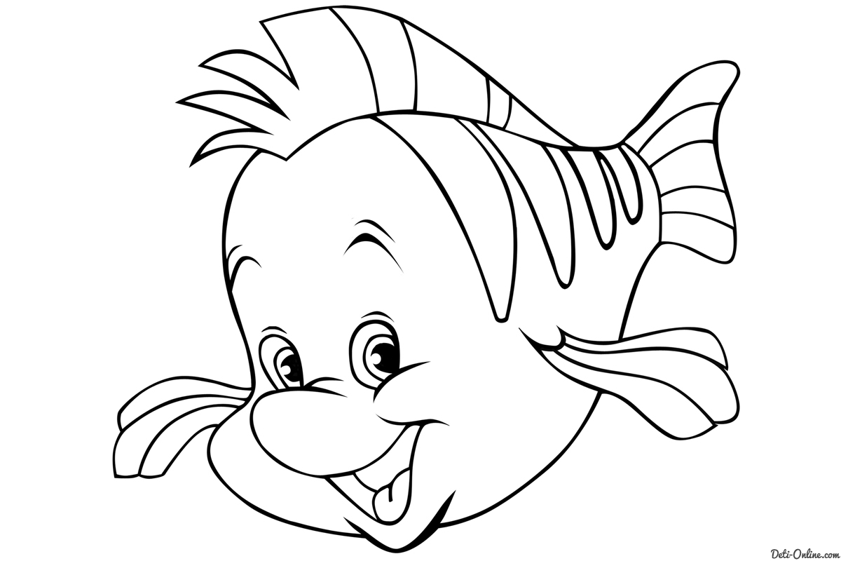 Flounder Little Mermaid Drawing at GetDrawings | Free download