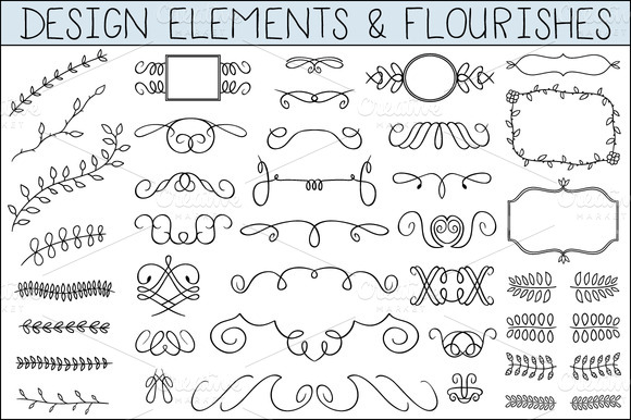 580x386 Flourishes ~~ Elegant Hand Drawn Flourishes And Other Design