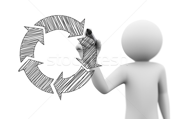 600x407 3d Person Drawing Flow Chart On Transparent Screen Stock Photo