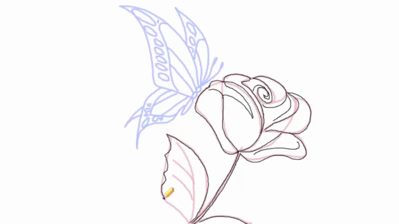 1280x720 How To Draw A Butterfly On A Flower