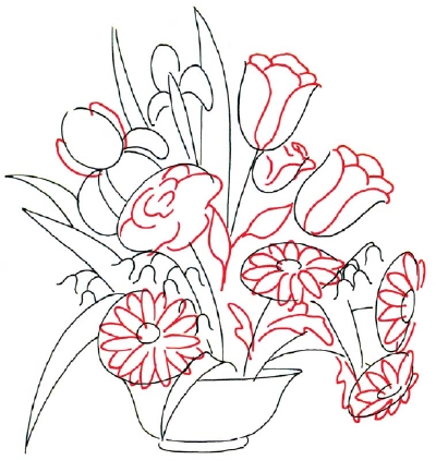 Flower Arrangement Drawing