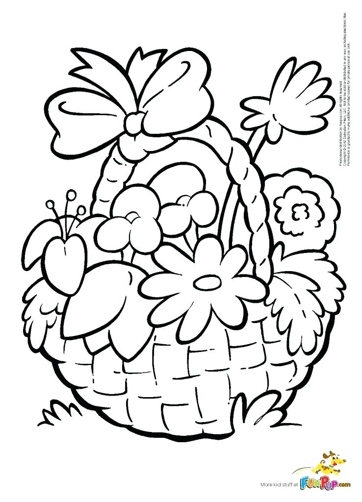 738x1024 Flower Basket Coloring Pages 31 Together With Coloring Book Online
