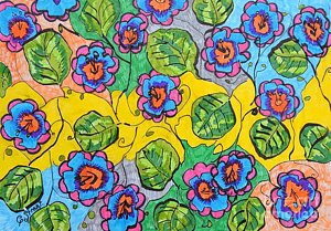 300x209 Flower Bed Drawings Fine Art America