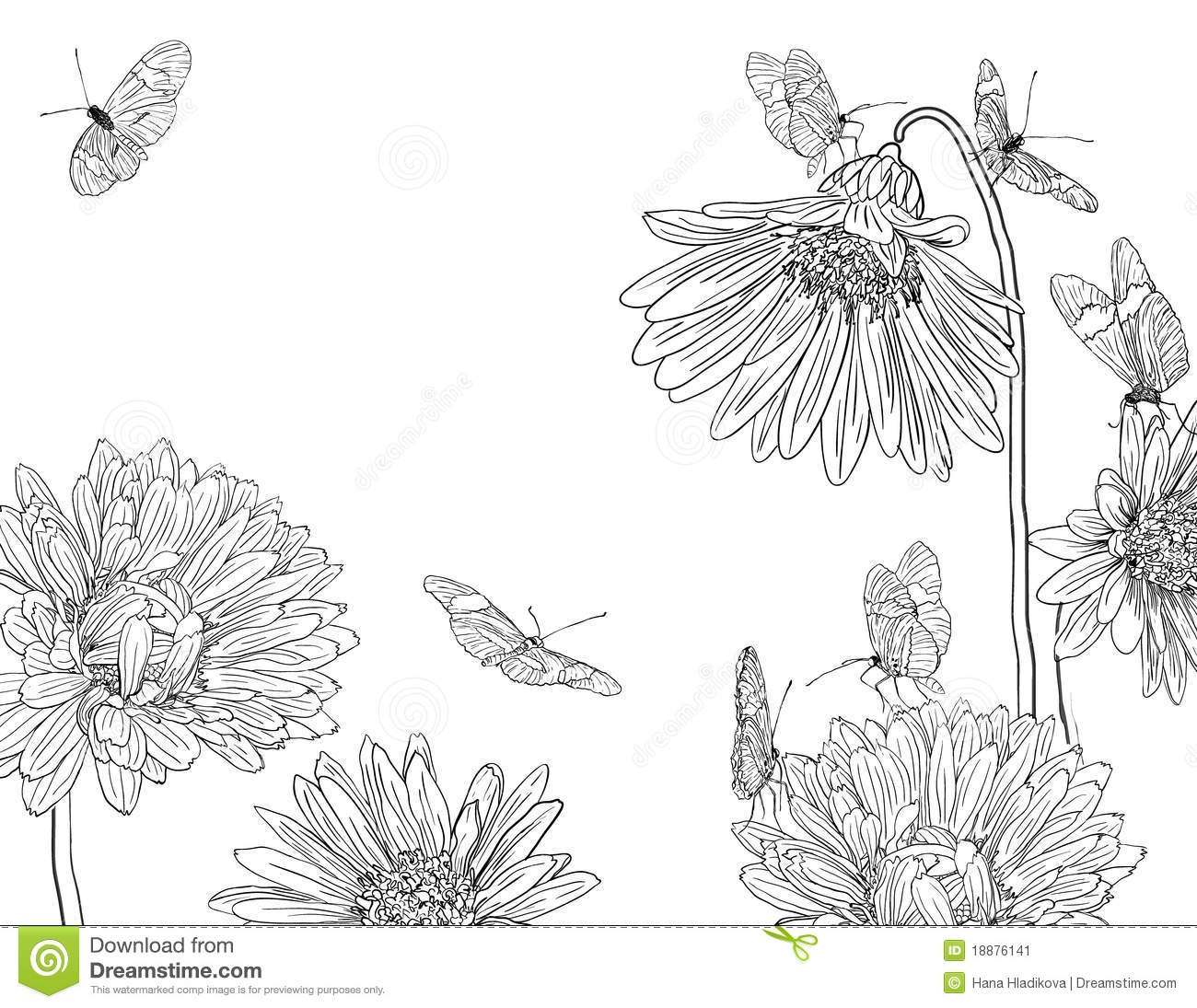1300x1095 How To Draw A Butterfly Garden Hand Drawn Garden Sketch