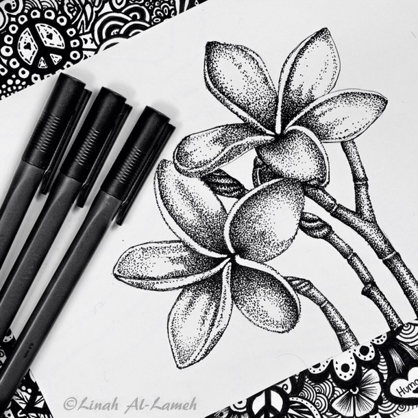 610x610 Art, Black And White, Doodle, Drawing, Flower, Flowers
