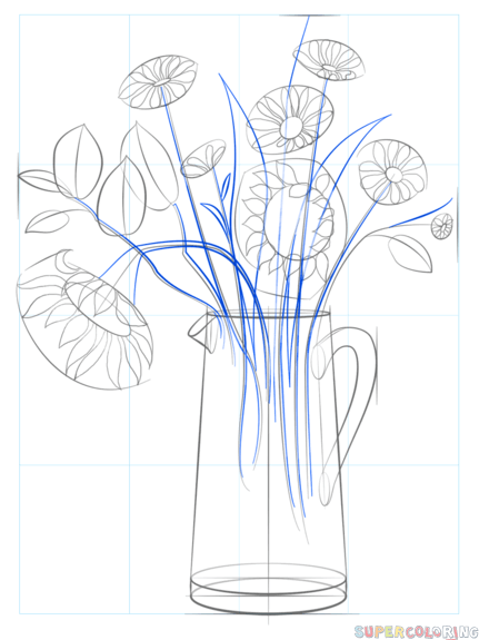 431x575 How To Draw A Bouquet Of Flowers Step By Step Drawing Tutorials