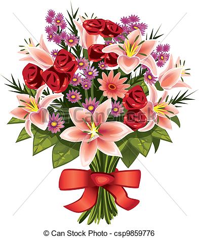 393x470 Drawn Bouquet Clipart