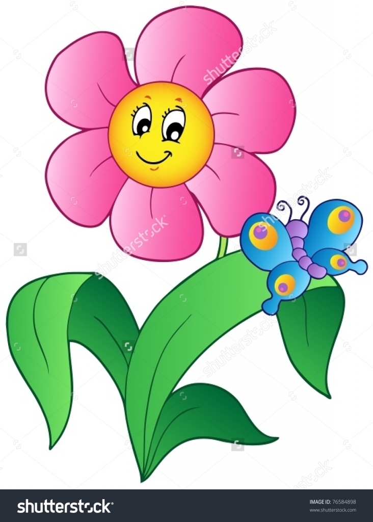 732x1024 How To Draw A Cartoon Flower Cartoon Flowers Stock Photos Images