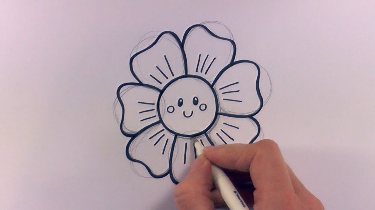 1280x720 How To Draw A Cartoon Flower Head