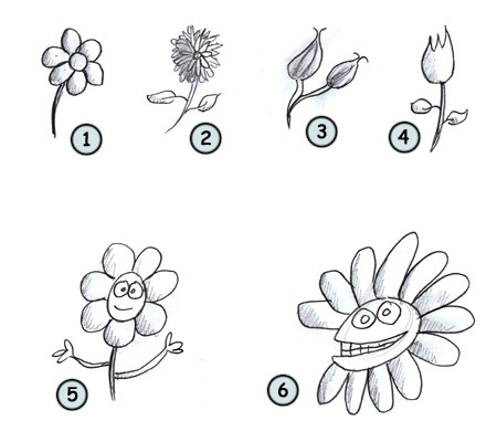 450x400 How To Draw Cartoon Flowers