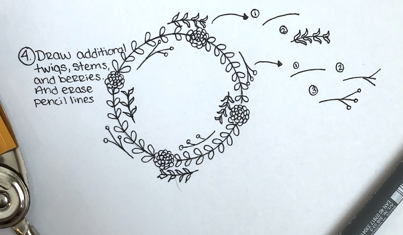 800x466 How To Draw A Simple Floral Wreath