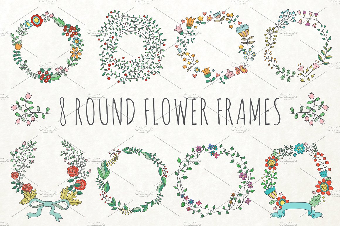 1160x772 8 Round Flower Frames