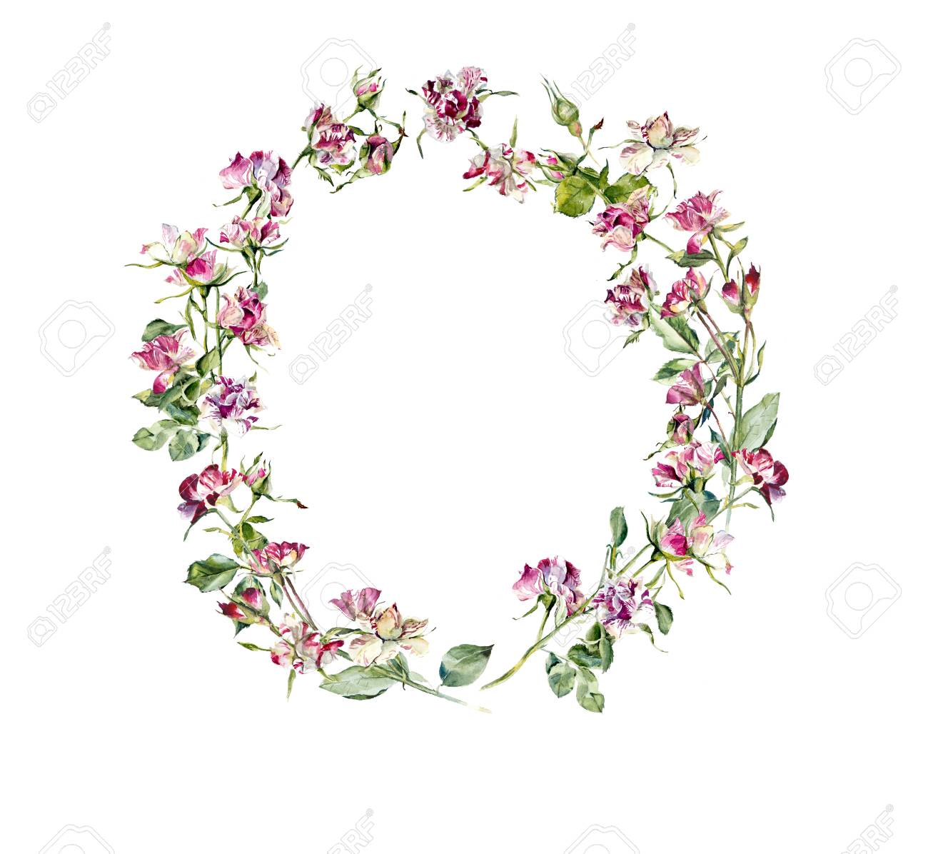 1300x1196 Circle Frame From Roses. Wedding Drawings. Greeting Cards. Flower