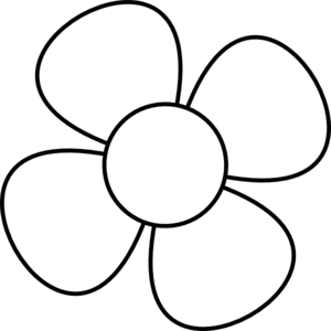 300x300 Flower Blackampwhite Clip Art